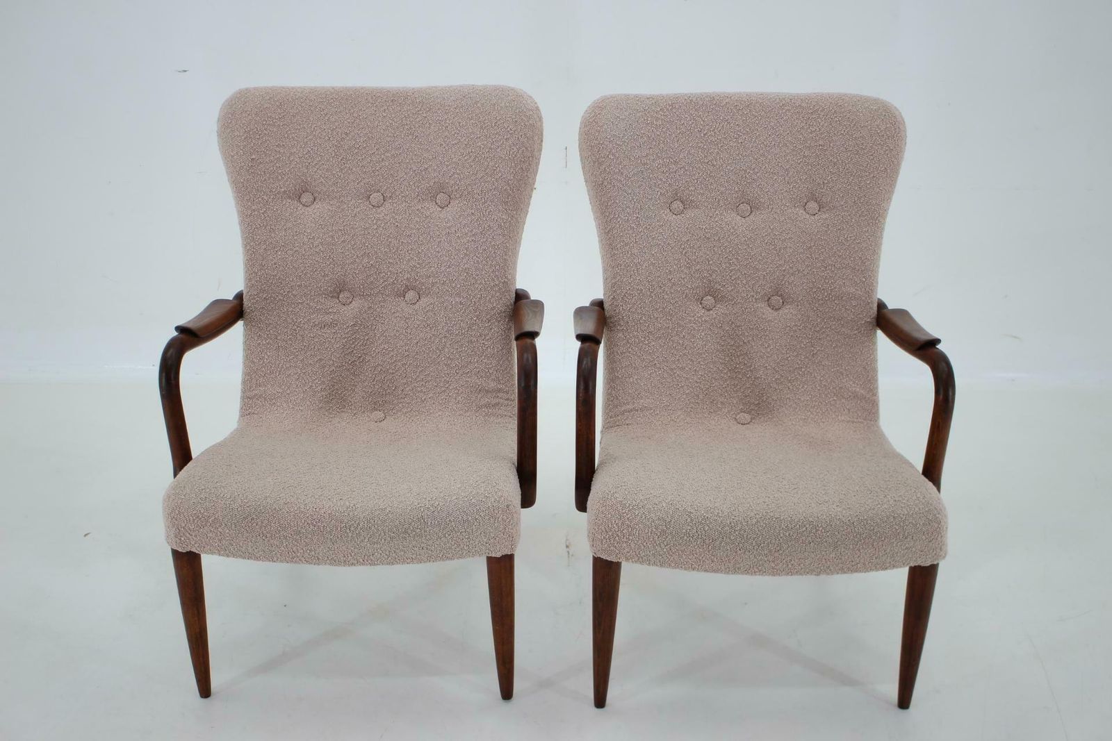 1960s Pair Of Restored Danish Armchairs In Boucle photo Furniture