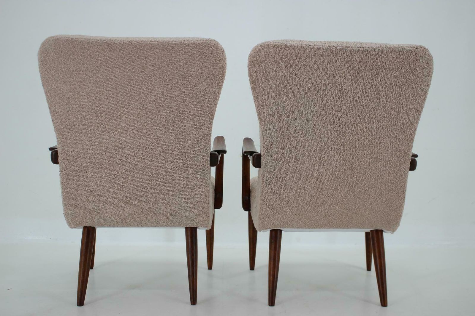 1960s Pair Of Restored Danish Armchairs In Boucle photo vintage
