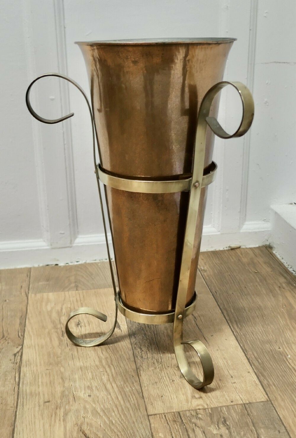 Arts And Crafts Copper And Brass Umbrella Stand photo furniture