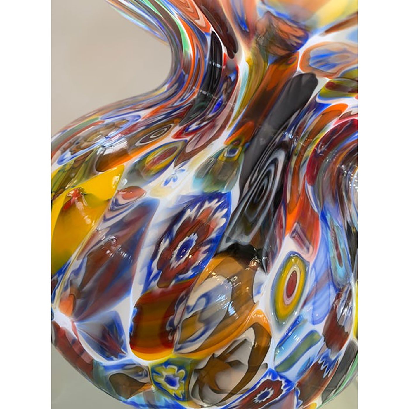 Contemporary Venetian Multicolored Millefiori Murrine "Fungo" Table Lamp In Murano Glass photo for sale