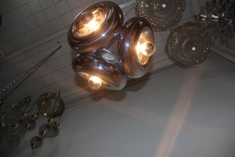Ingo Maurer Chandelier , 1970s , Round, Steel , Donut Italian Design photo vinterior