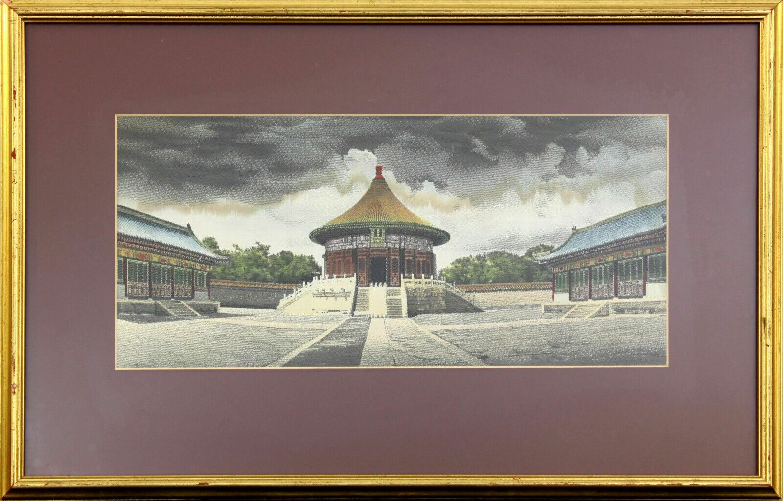 Woven Silk Picture With Watercolour Augmentation Of Temple Of Heaven, Beijing