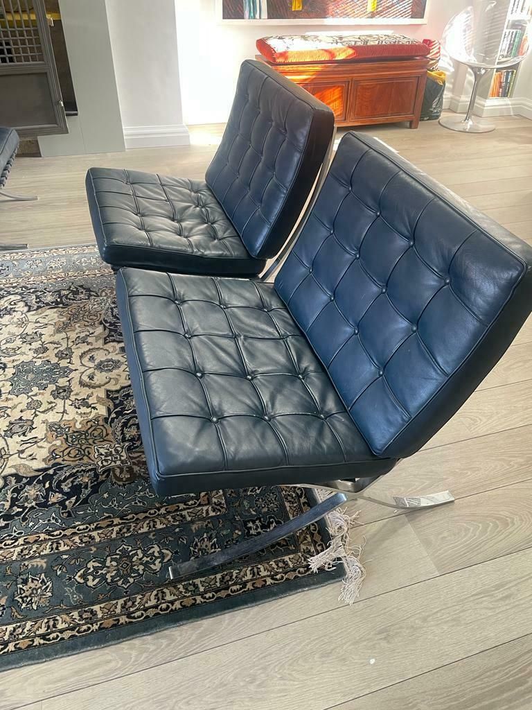 Original Barcelona Chairs And Stool By Mira Van Fee Rohe photo Furniture
