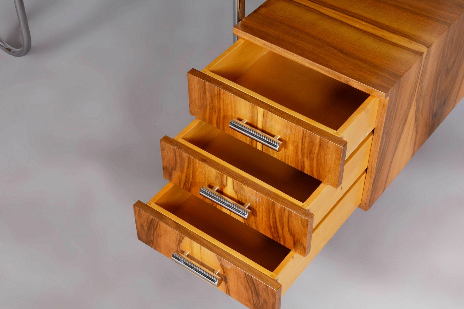 Restored Bauhaus Writing Desk, By André Lurcat, Walnut, New Polish, Czech, 1930s photo 3350.0