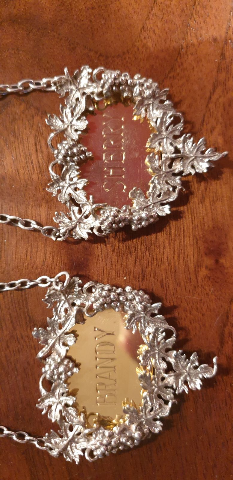 Outstanding Set Silver Gilt Decanter Labels photo 895.0