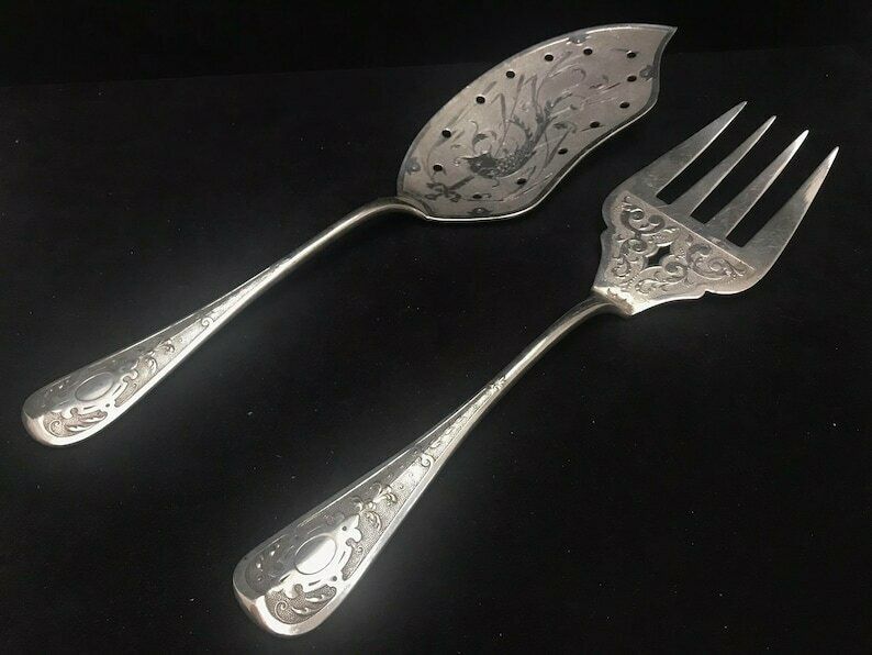 Fish Servers Cake Server Antique Wmf N Art Nouveau Silver Plated German Lifter Pie Server Wedding Cake Wedding Gift Romantic 1900s Slicer