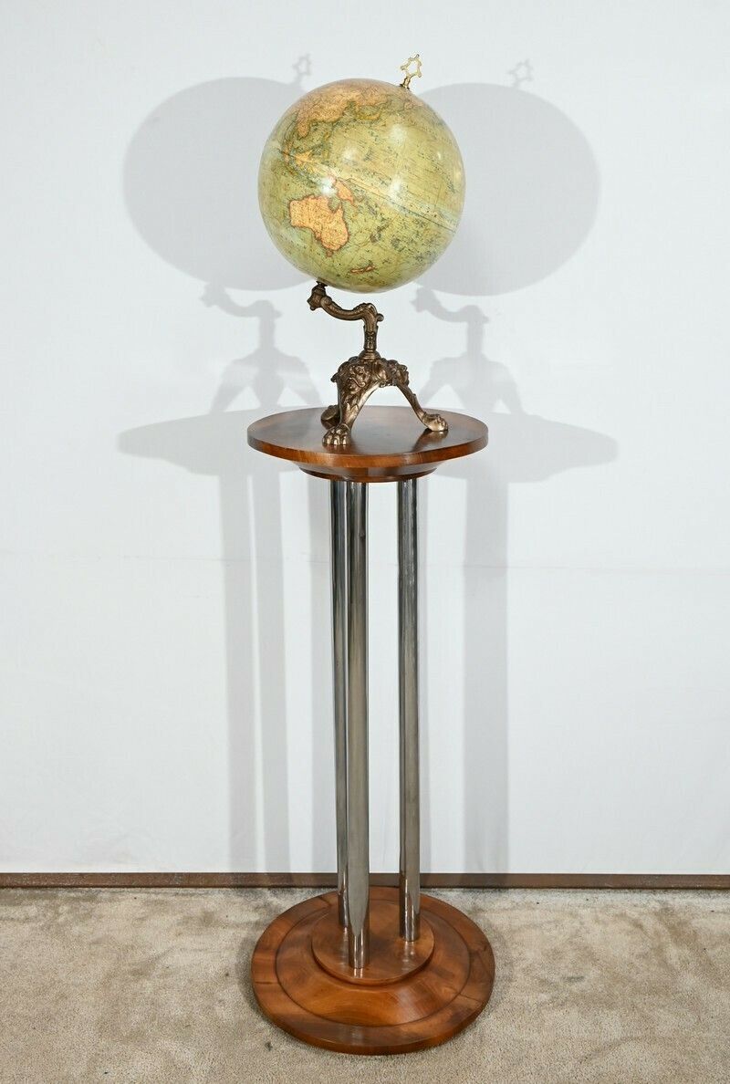 Bolster In Walnut And Chromed Metal, Art Deco – 1930