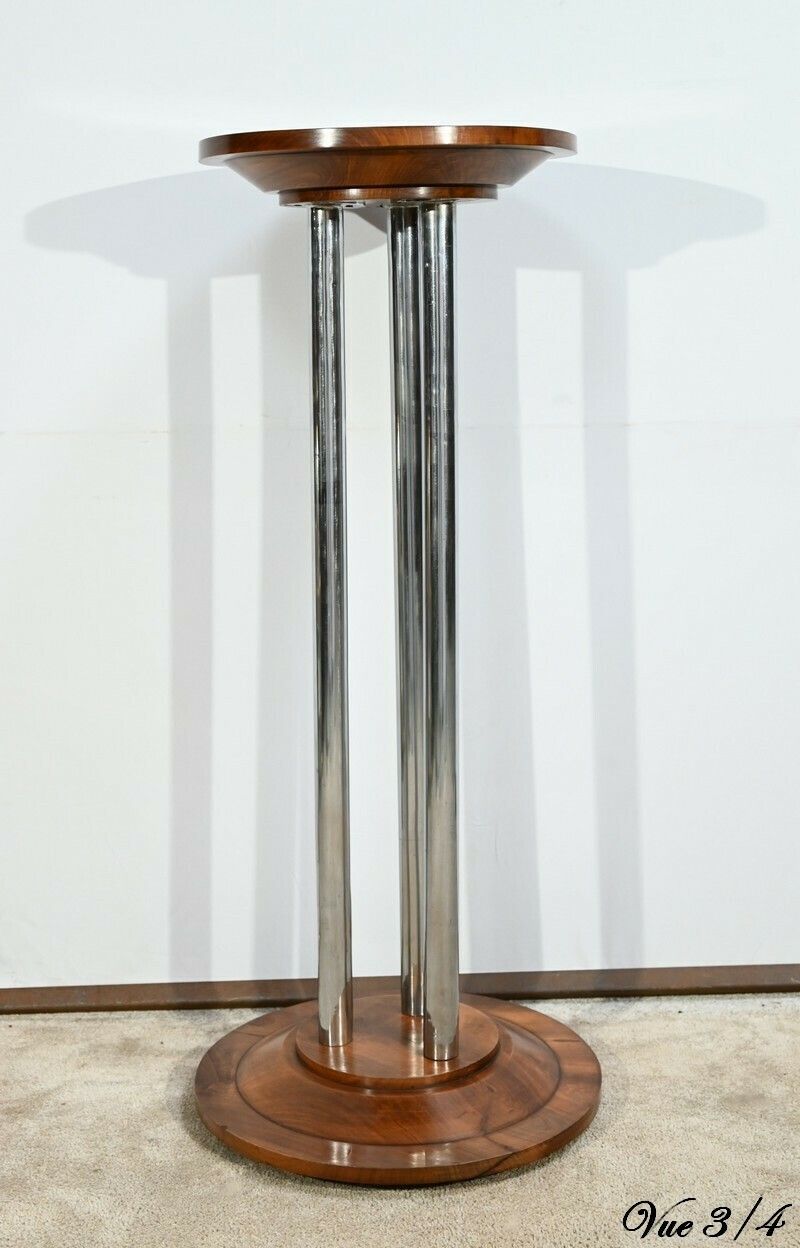photo buy Bolster In Walnut And Chromed Metal, Art Deco – 1930