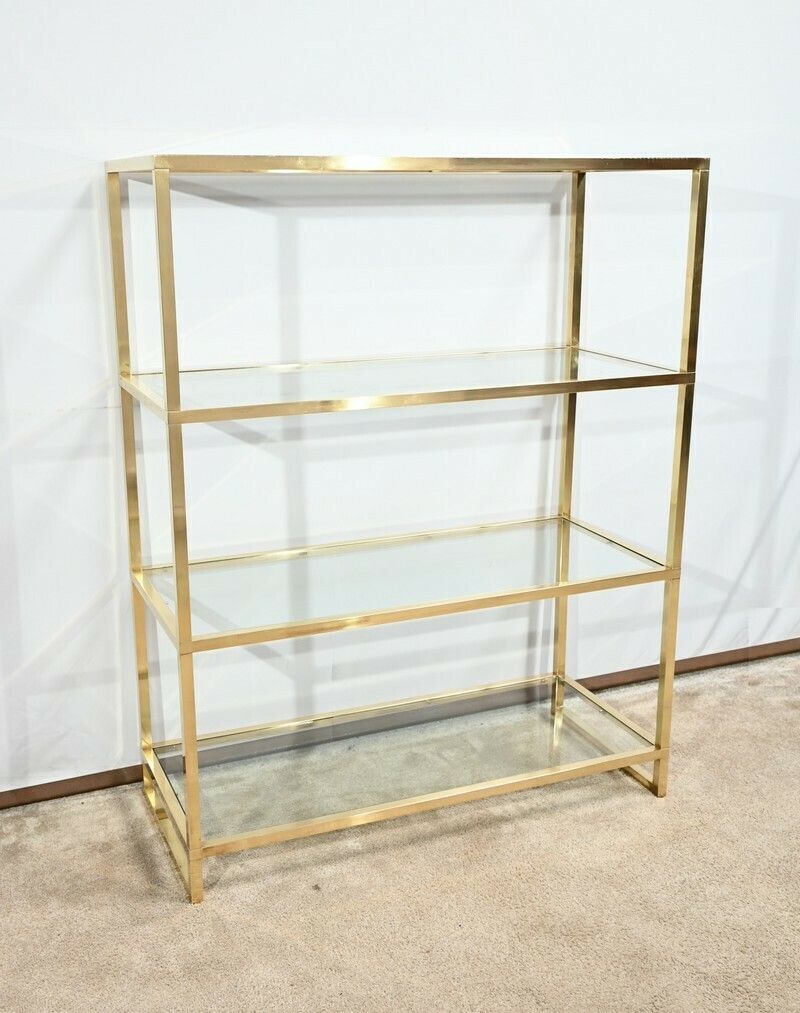 4 Tier Shelf In Brass And Glass, Vandel Taste – 1970 photo furniture