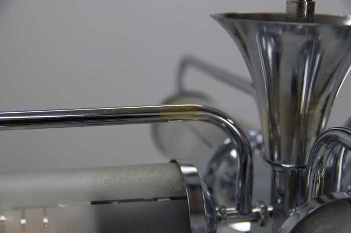 Lighting Rare Art Deco / Functionalist Tubular Chandelier, 1930s photo