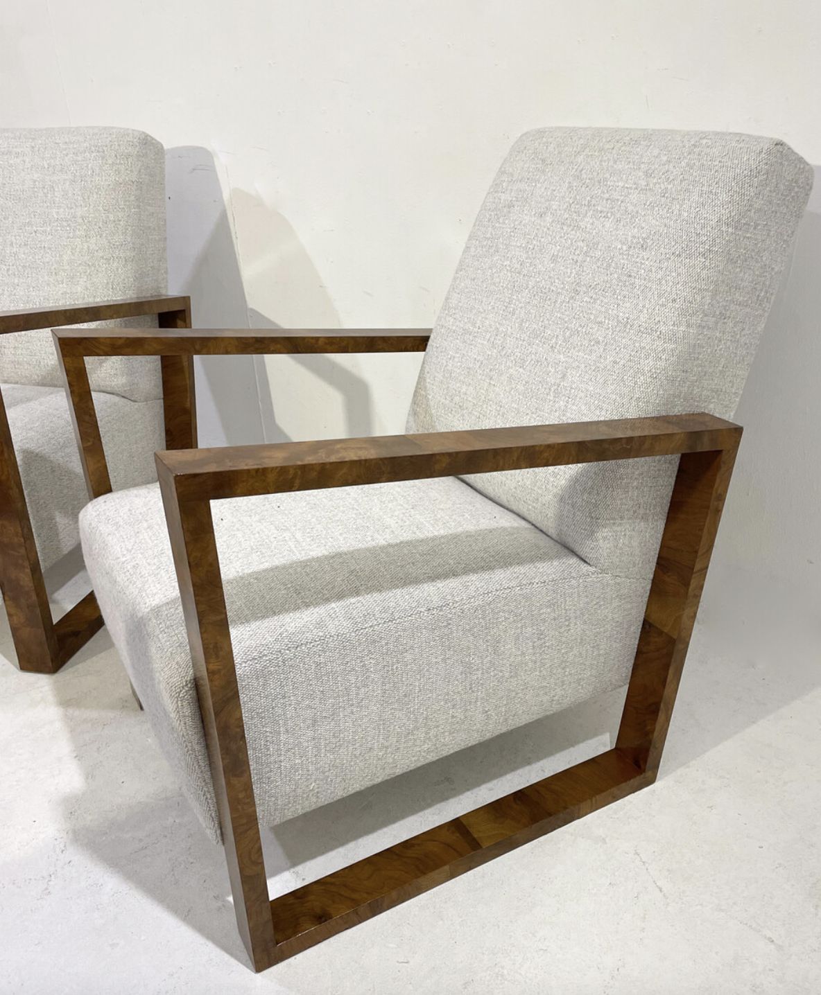 Pair Of Art Deco Armchairs ,Fabric And Walnut, New Upholstery photo Furniture
