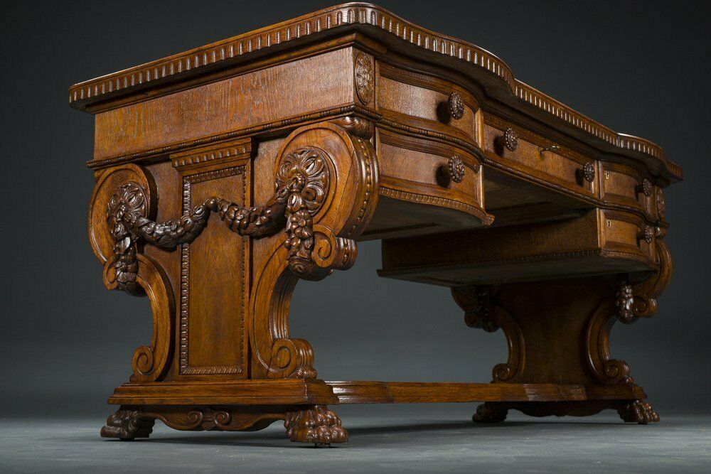 photo furniture Vintage Neo Renaissance Desk, 1920s