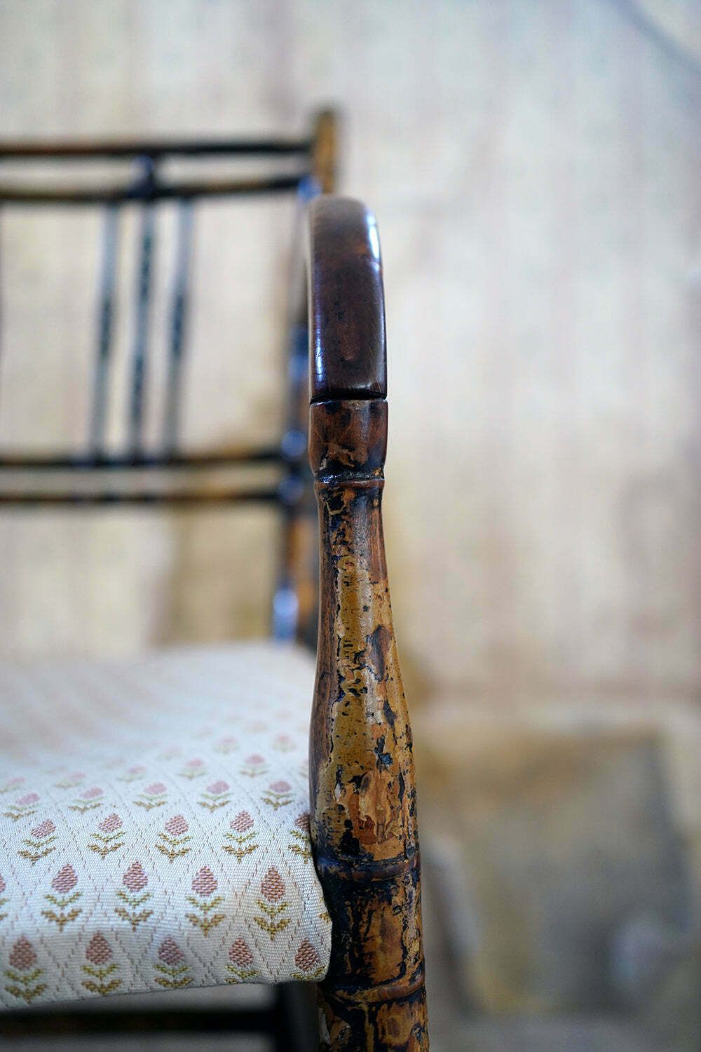 photo furniture A Regency Period Lacquered Faux Bamboo Armchair C.1820 25