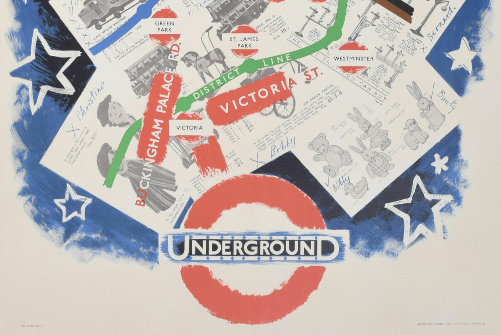 London Underground Map Of London Christmas Poster By Clifford And Rosemary Ellis