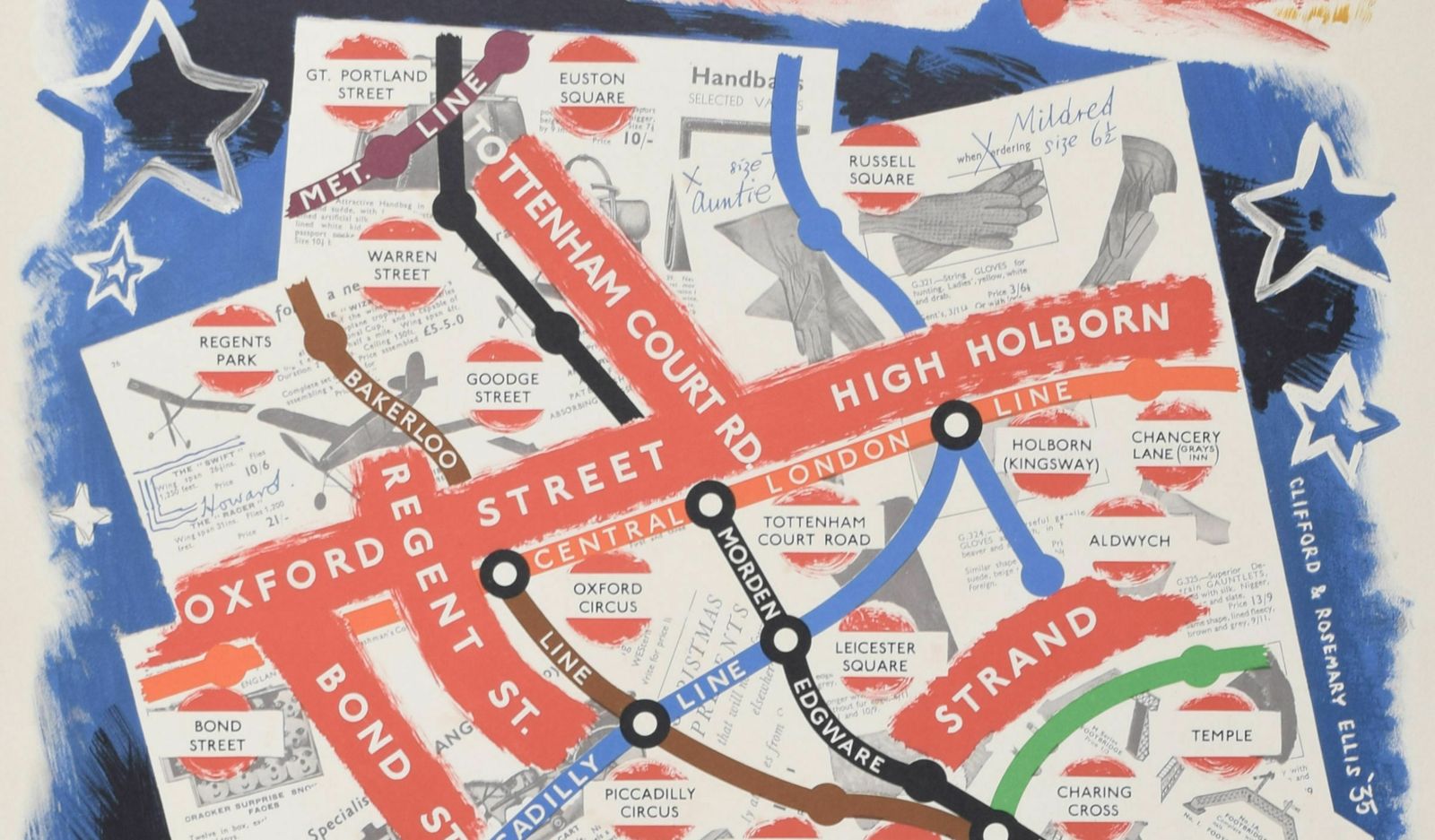London Underground Map Of London Christmas Poster By Clifford And Rosemary Ellis photo Art