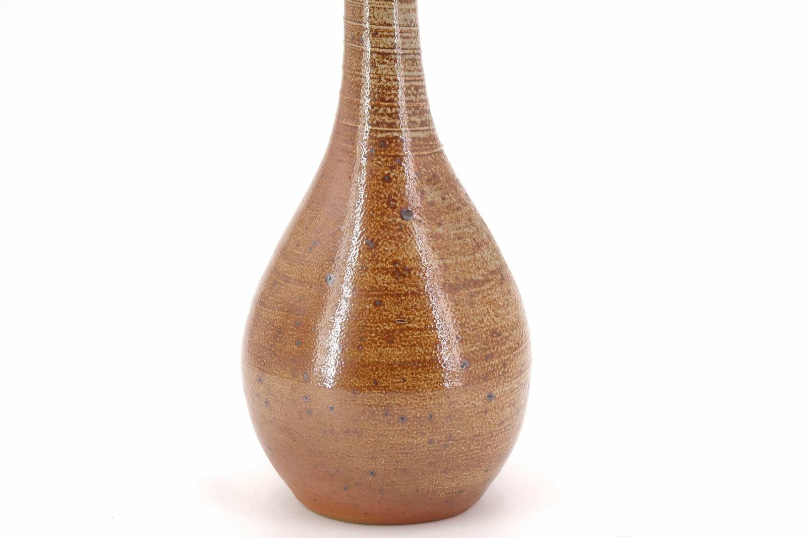 Huge Ceramic Table Lamp, Wool Shade, 1960s / Boho Chic, Folk, Country, Brown, Potter photo Lighting