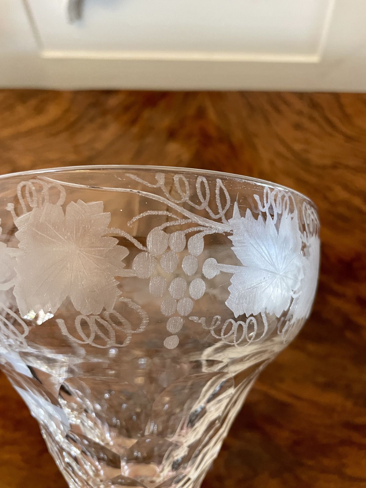 Unusual Large Set Of 4 Antique 19th Century Quality Engraved Glasses photo for sale