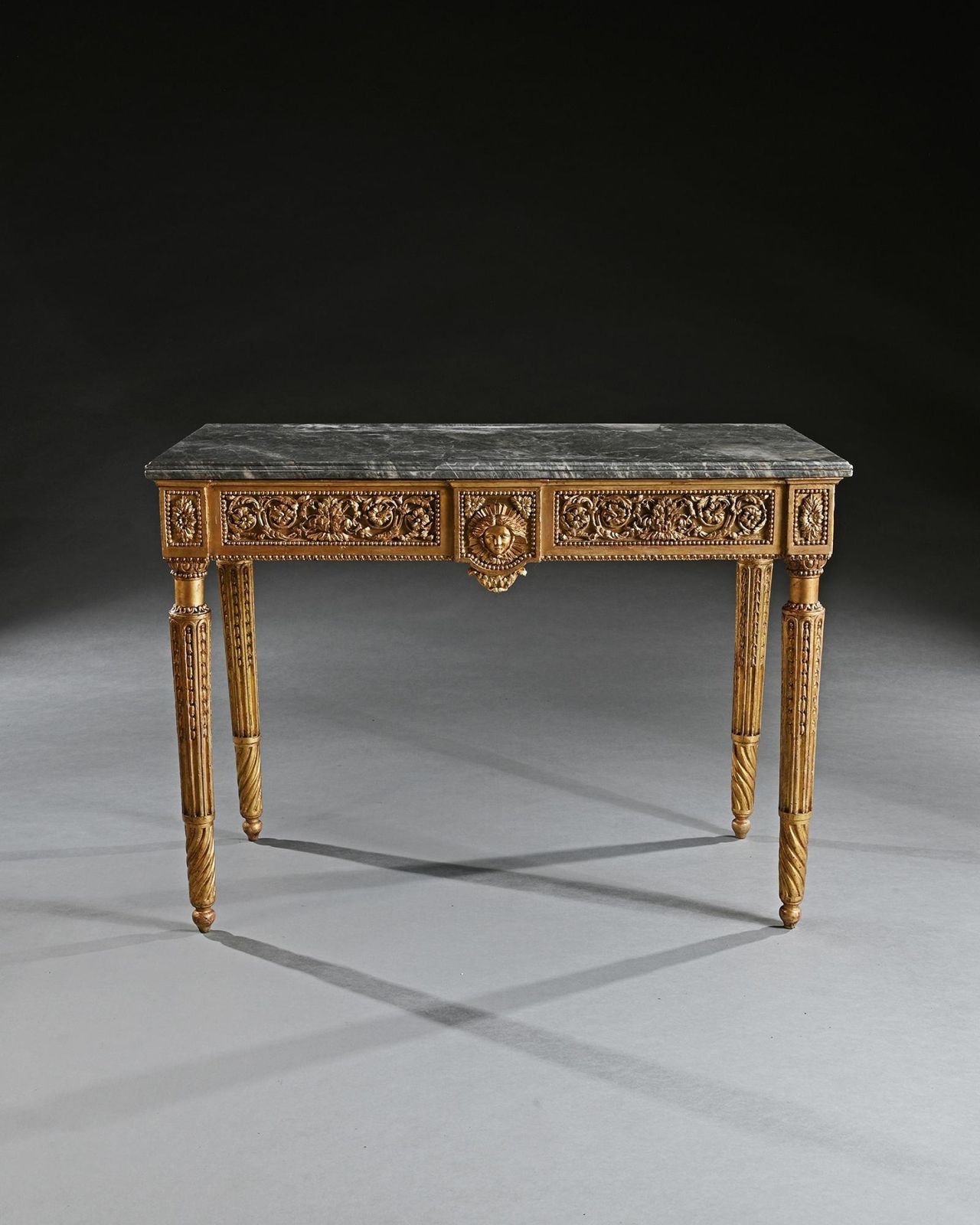 Late 18th Century Italian Carved Giltwood Marble Top Console Table photo buy