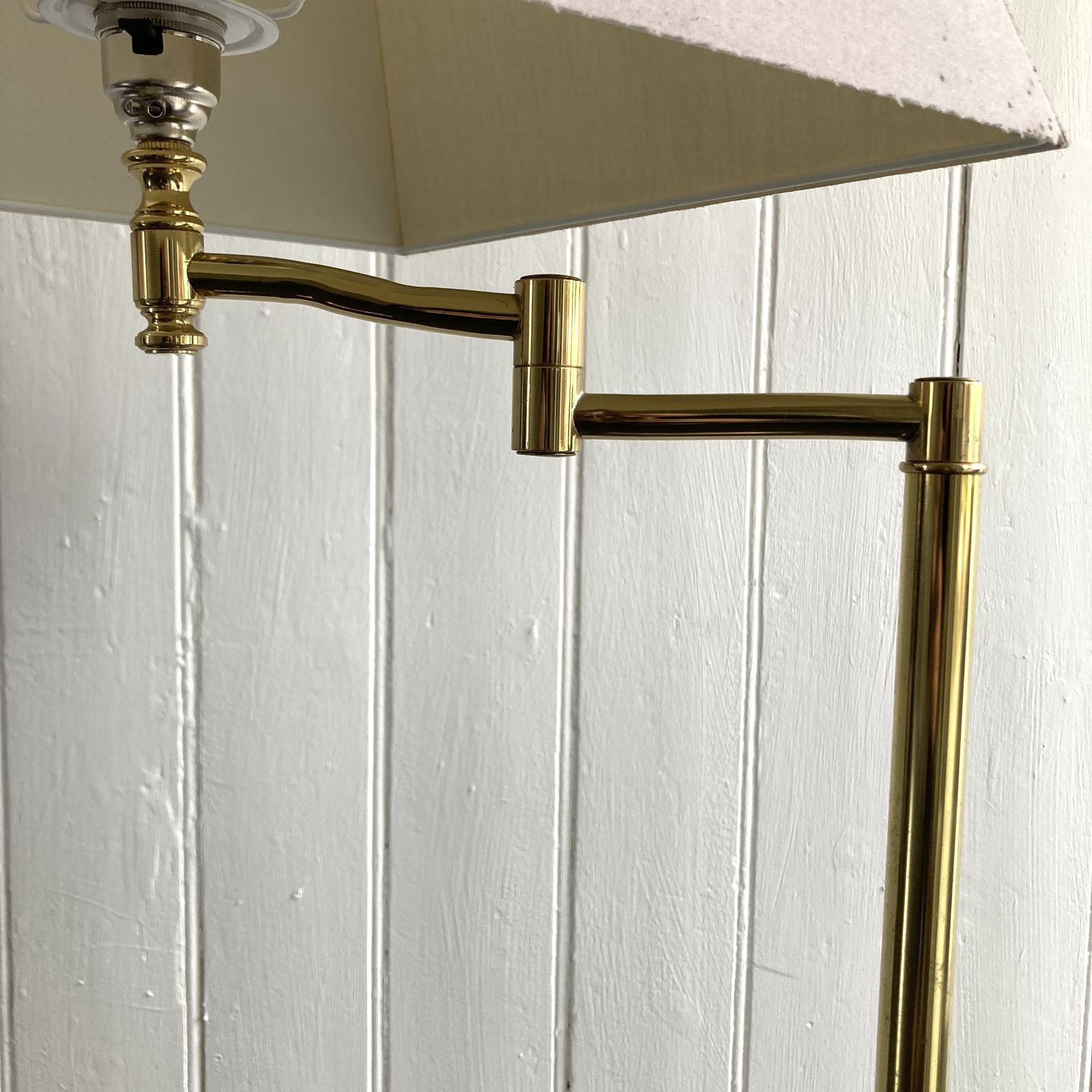 Pair Of Brass Floor Lamp, Mid 20th Century photo for sale