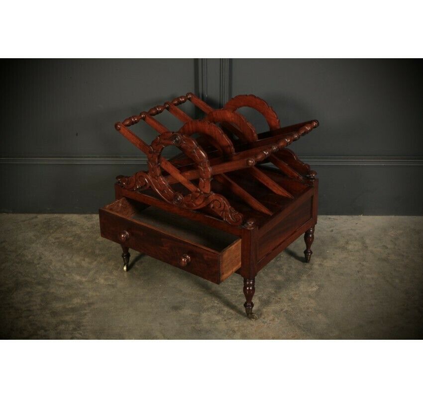 William IV Rosewood Canterbury Magazine Rack photo for sale