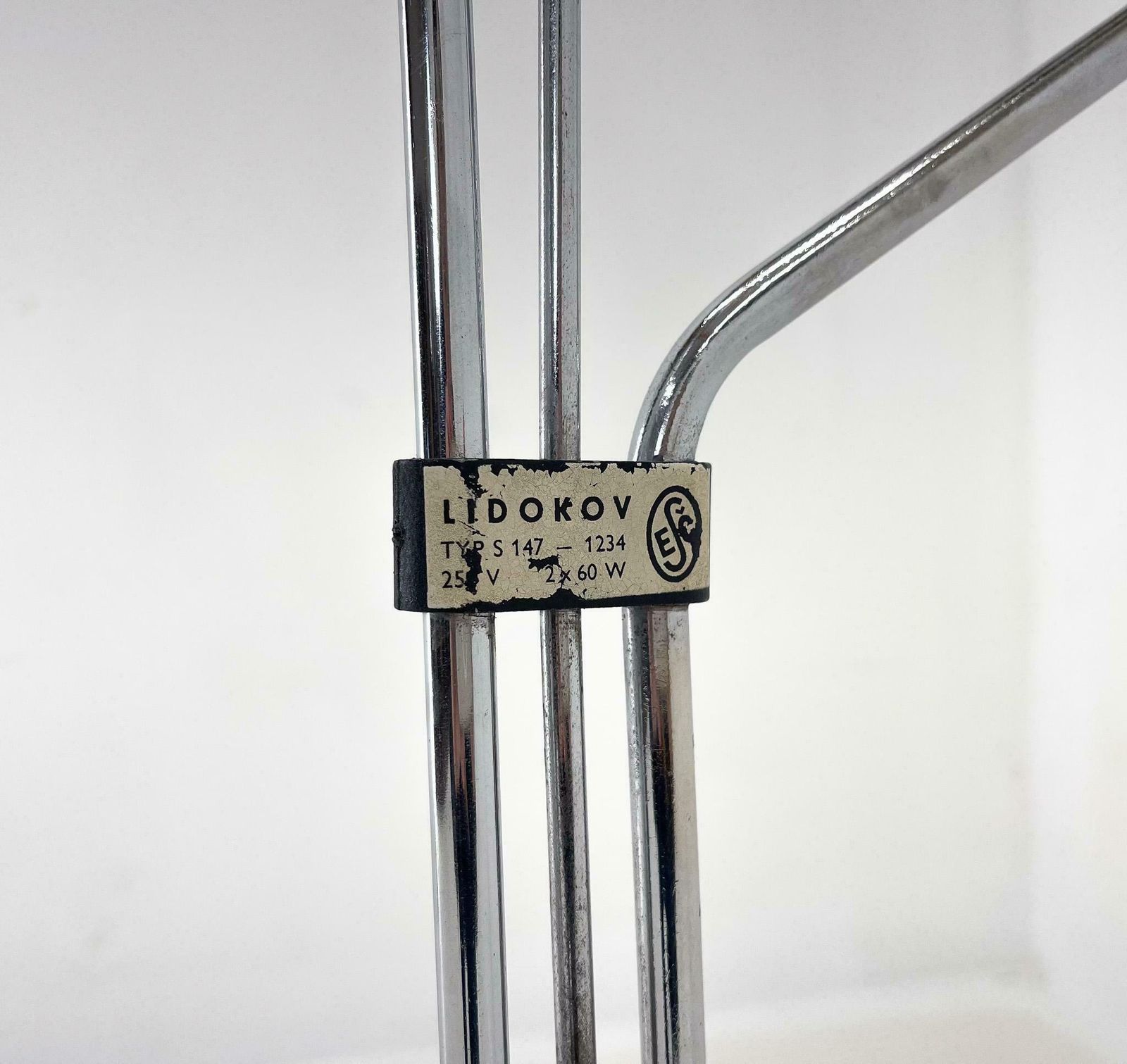 1970s Chrome & Glass Floor Lamp By Lidokov, Labeled, Czechoslovakia photo 696.0