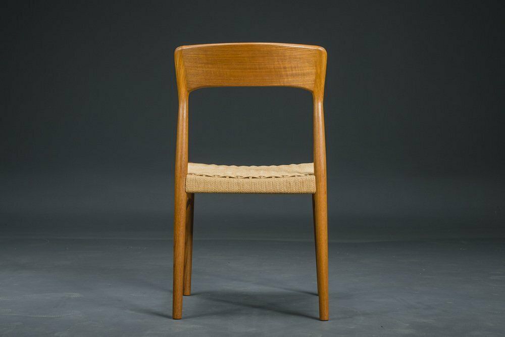 Danish Teak Wicker Dining Chair By Henning Kjaernulf For Koruo Stolefabrik, 1960s photo Furniture