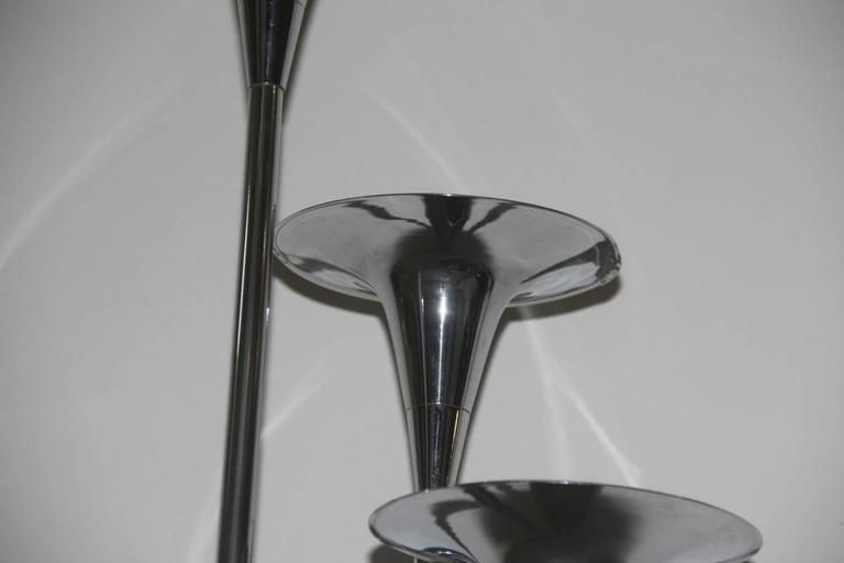 Reggiani Floor Lamp Steel Design Trumpets Italian Design 1970 photo Lighting