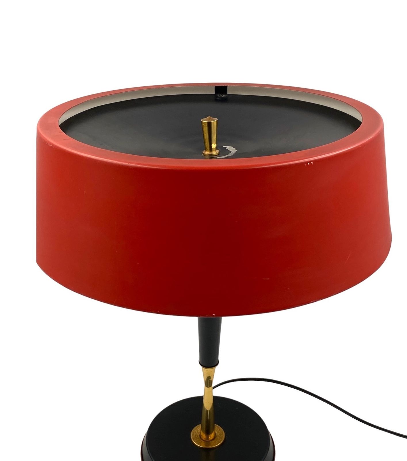 photo for sale Oscar Torlasco, Mid Century Red Table Lamp, Lumi, Italy 1954