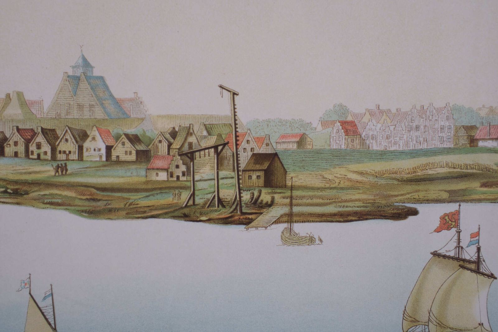 Lithograph View On Nieuw Amsterdam J . Vingboons 1660s photo buy