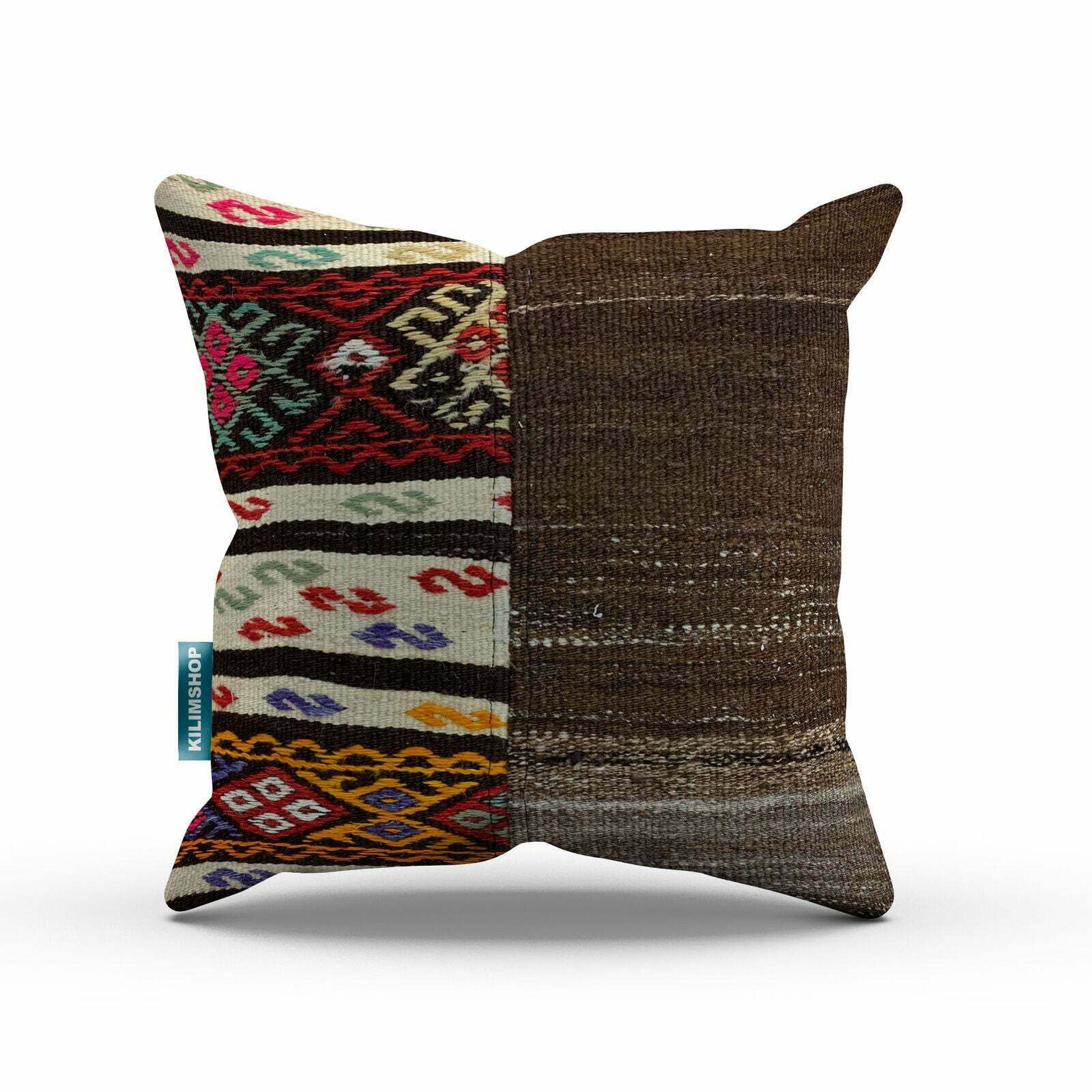 Handmade Kilim Cushion Cover, Kelim Pillow 50x50 Cm Turkish Moroccan