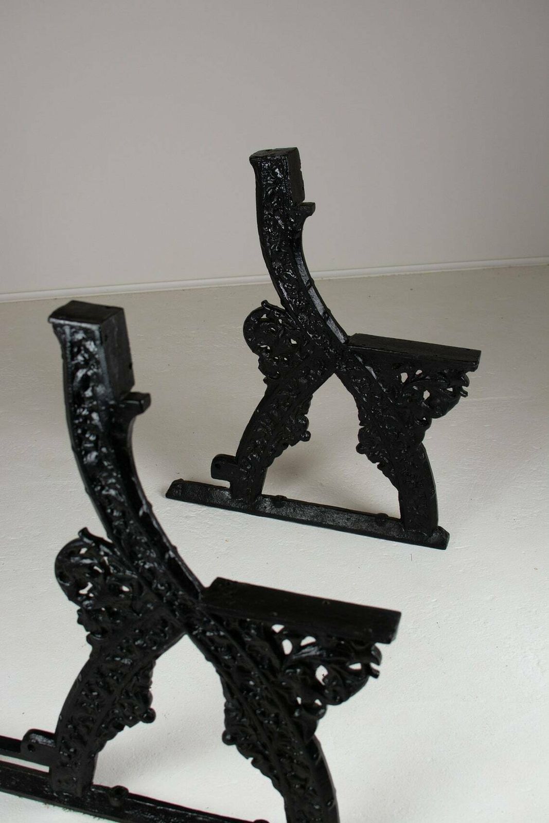 A.W.N. Pugin, A Pair Of Early Gothic Revival Cast Iron Garden Bench Ends. photo for sale