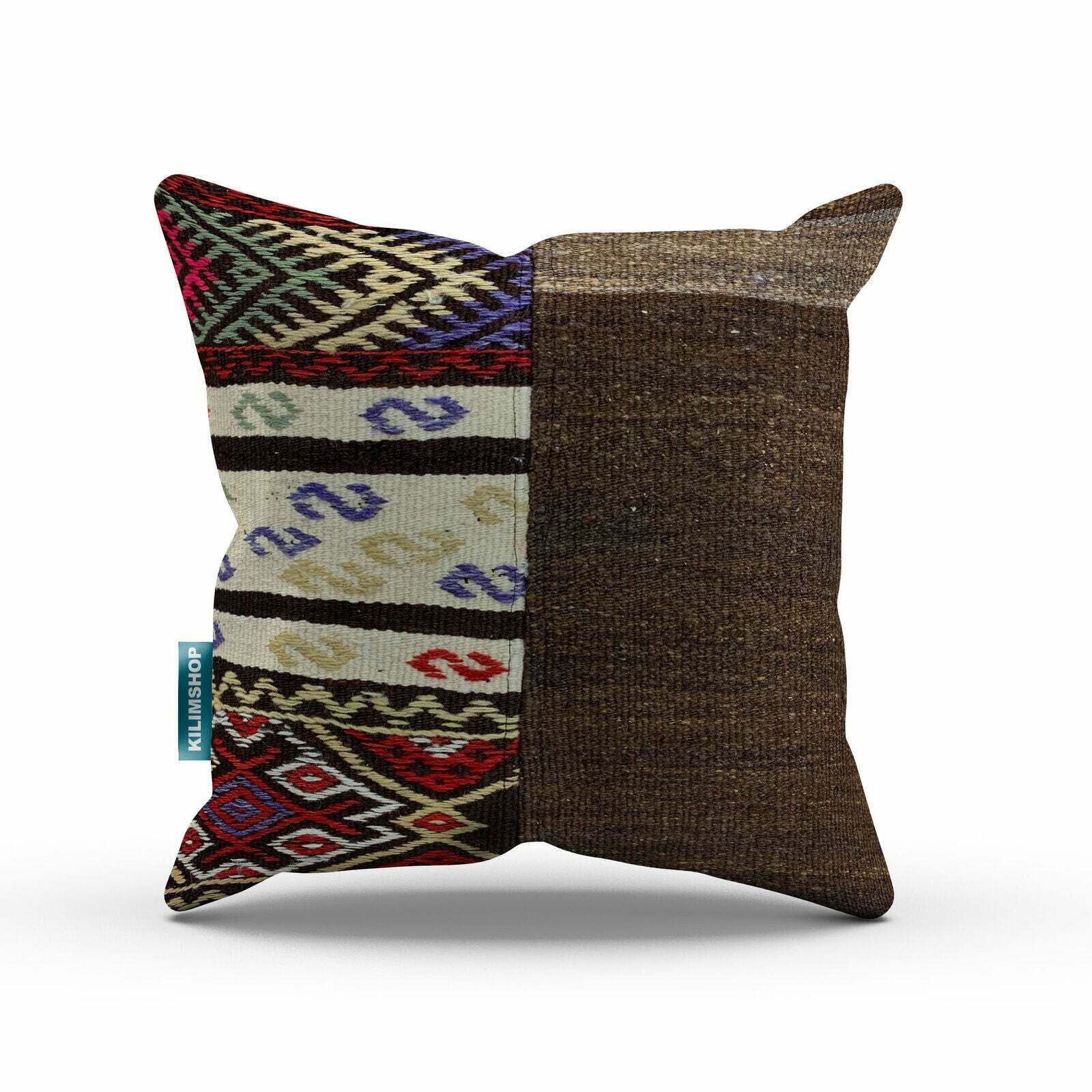 Luxury Wool Turkish, Moroccan Colourful Kilim Cushion Covers 50x50 Cm