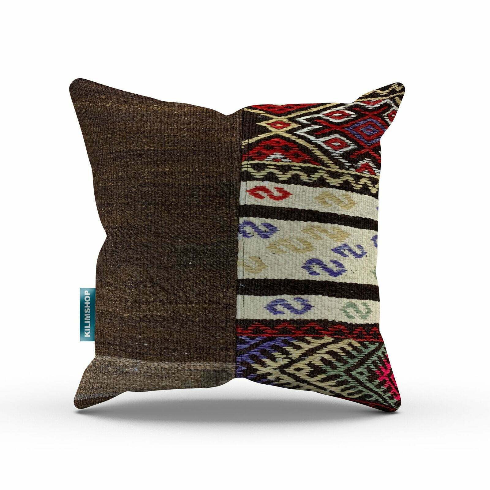 Luxury Wool Turkish, Moroccan Colourful Kilim Cushion Covers 50x50 Cm photo furniture
