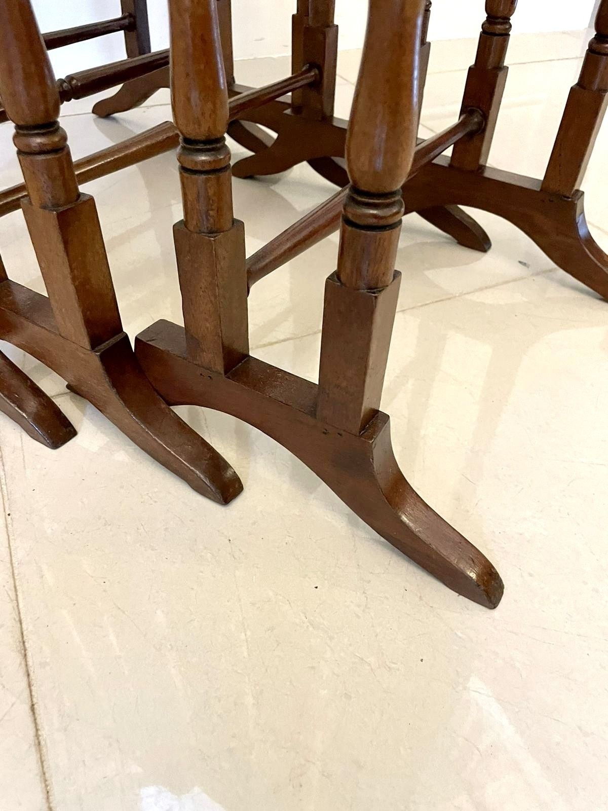 Antique Quality Figured Mahogany Nest Of Four Tables photo Furniture