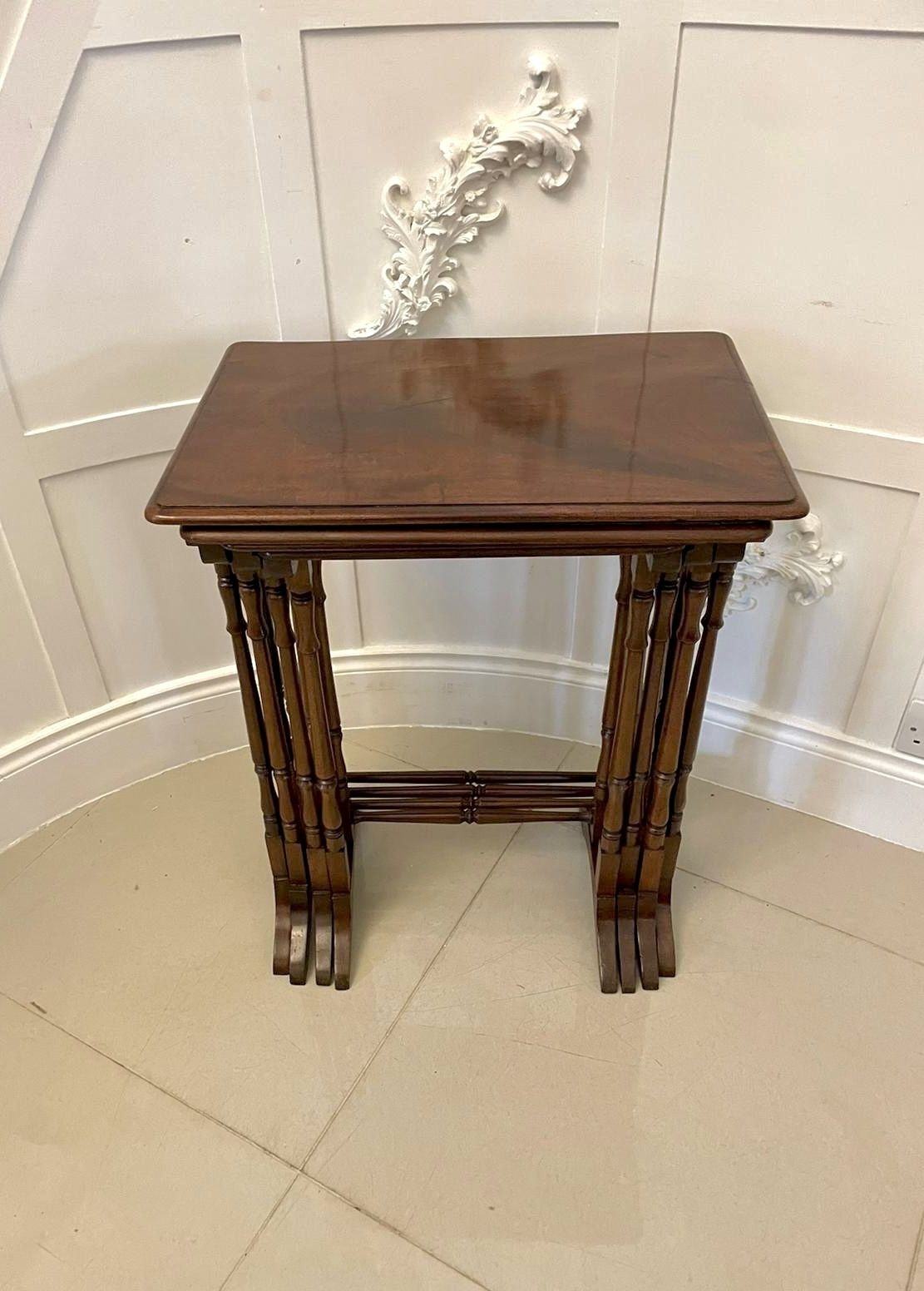 Antique Quality Figured Mahogany Nest Of Four Tables photo 1295.0