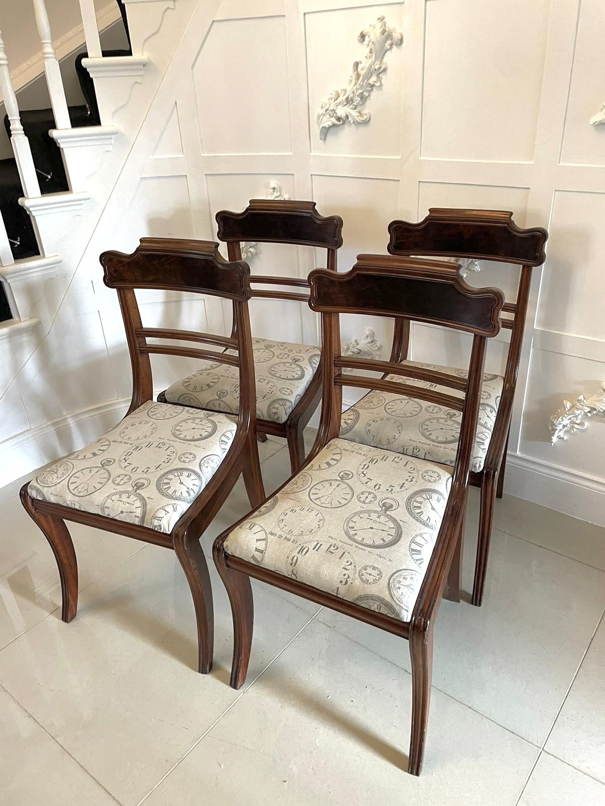 photo for sale Quality Set Of Four Antique Mahogany Dining Chairs