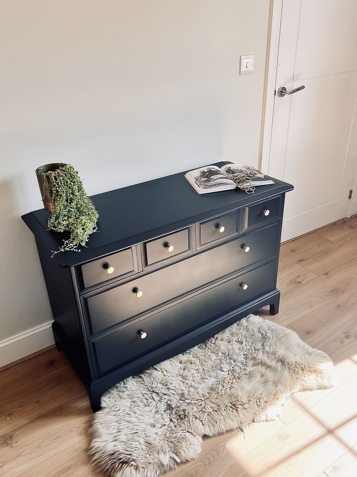 Stag Chest Of 6 Drawers In Navy photo furniture