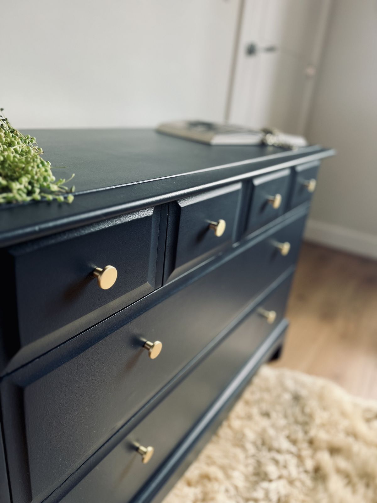 Stag Chest Of 6 Drawers In Navy photo for sale