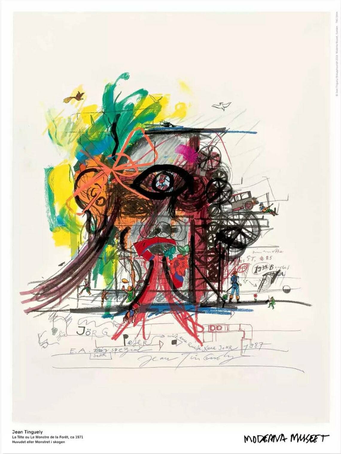 Jean Tinguely Exhibition Poster   La Tete Ou La Monstre De La Foret   The Head / Monster Of The Forest   Stunning Exhibition Print
