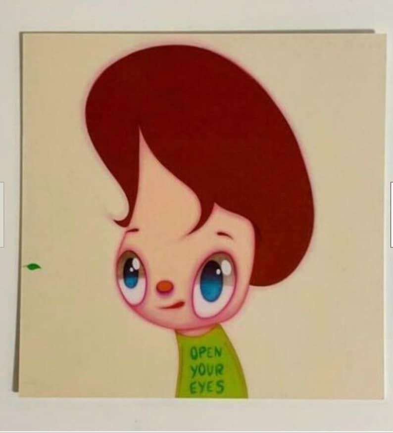 Original Javier Calleja Mini Print From Japan   Open Your Eyes   Nanzuka   Lovely Exhibition Poster