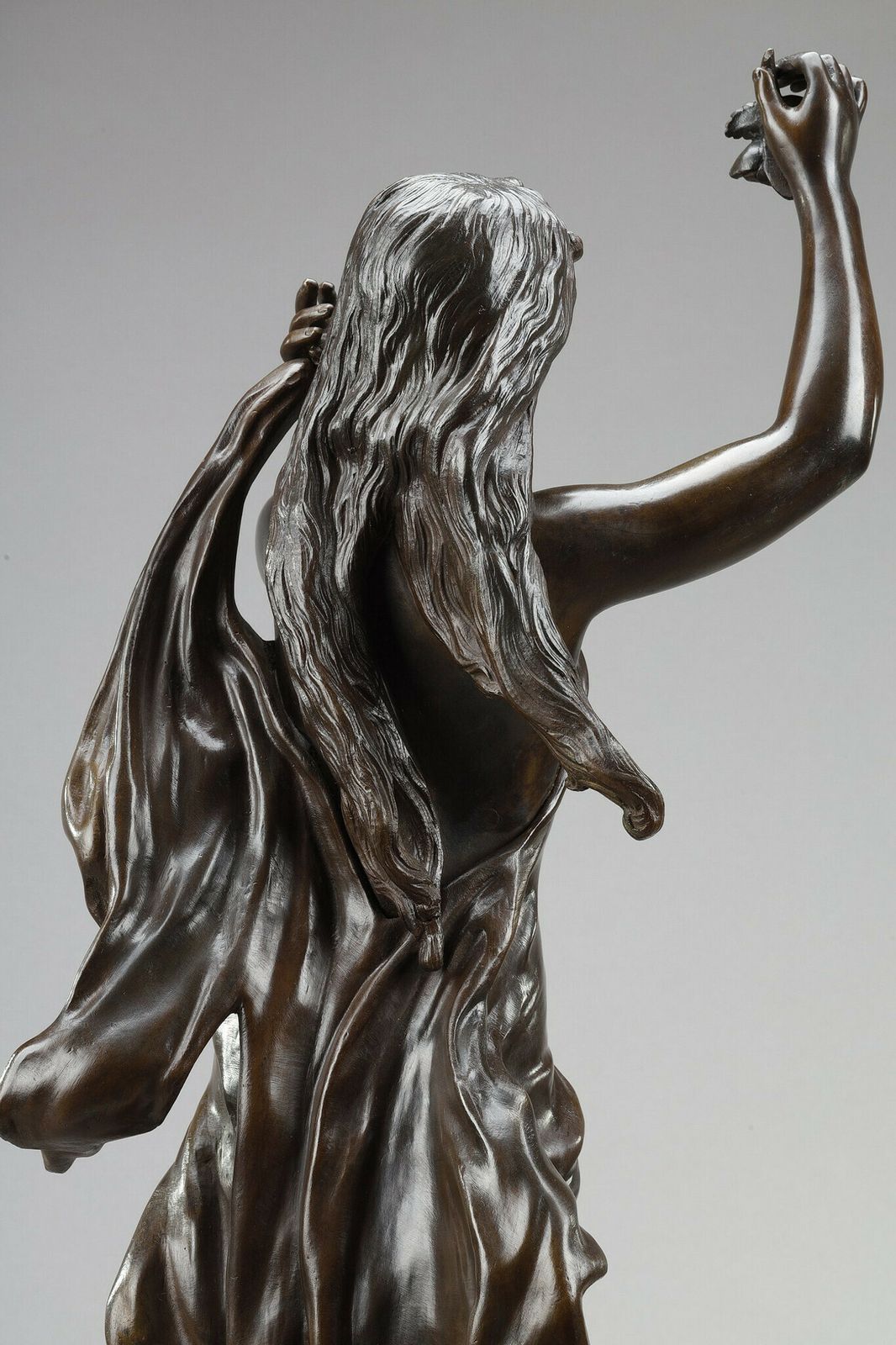 photo vintage "L'aurore" (Dawn): Shaded Brown Red Patina Bronze Proof, After Hippolyte Moreau