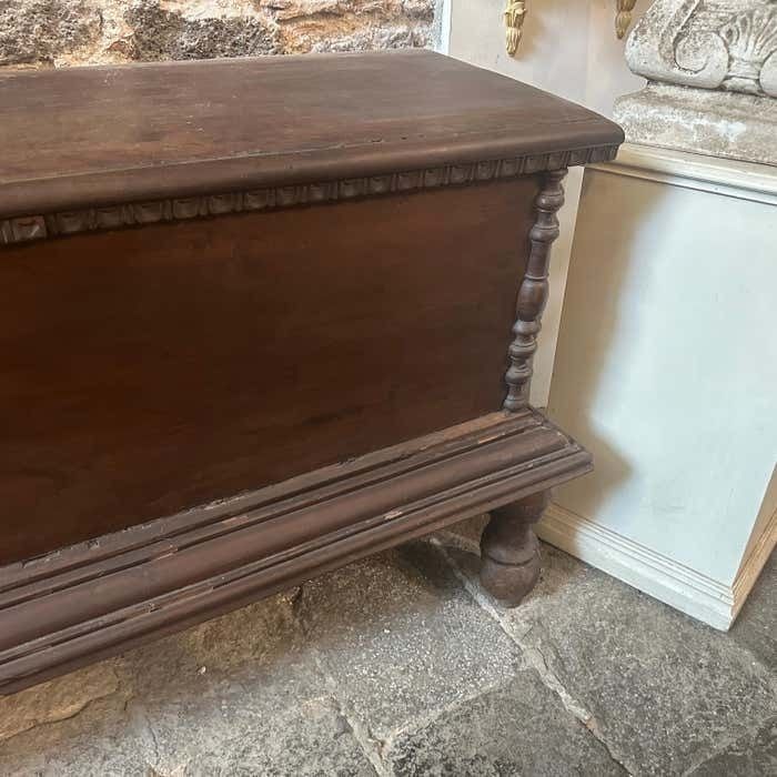 1850 Louis Philippe Walnut Wood Traditional Sicilian Blanket Chest photo furniture