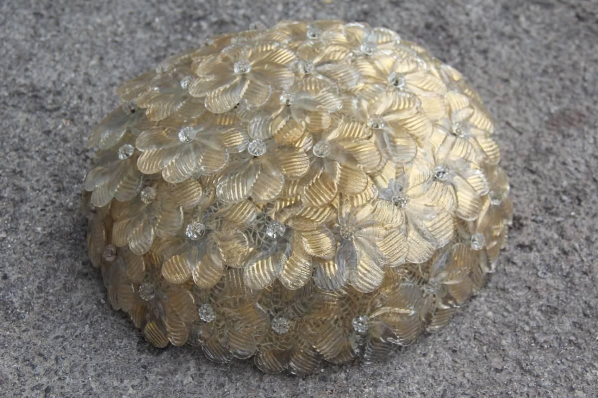 photo for sale Ceiling Lamp Bunch Of Flowers Murano Art Glass, 1940s Mid Century Modern 