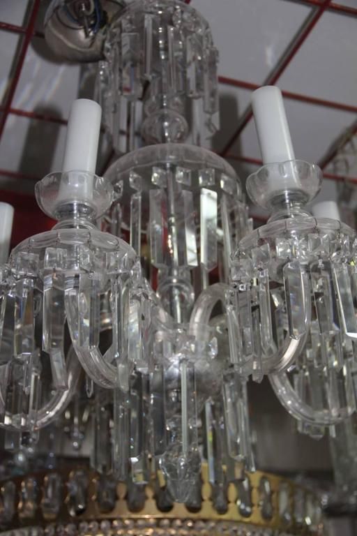 Pair Crystal Chandeliers 1950 Bohemia Elegant And Chic photo vintage
