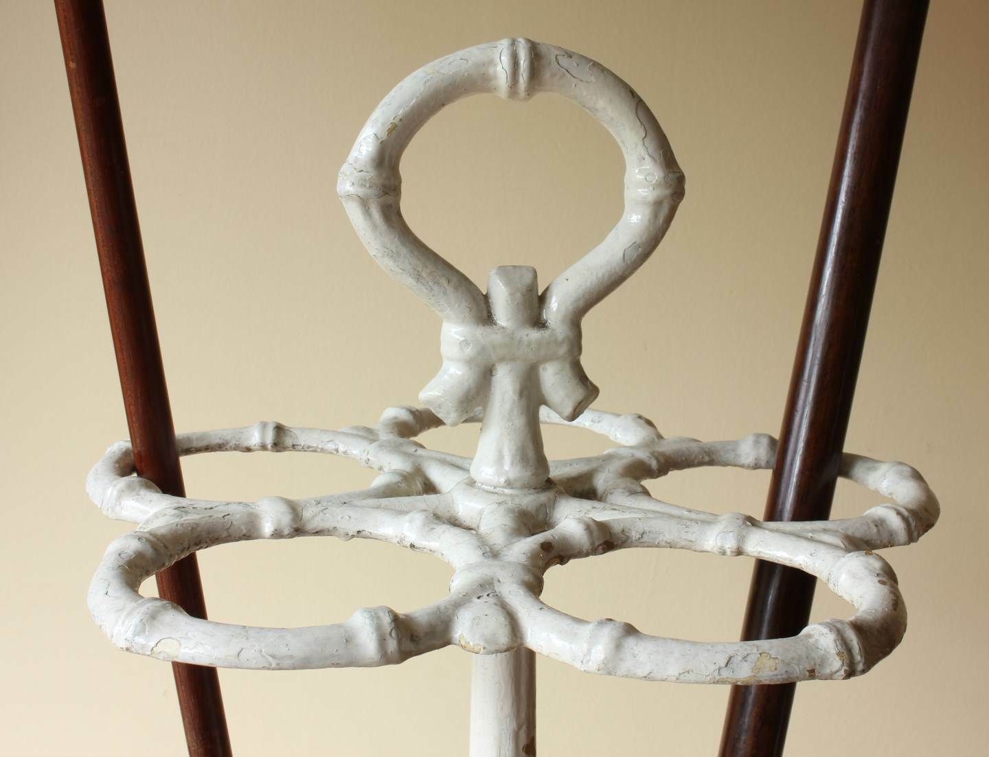French Country House Cast Iron Faux Bamboo Umbrella Stick Stand. C1880. photo Home Decor