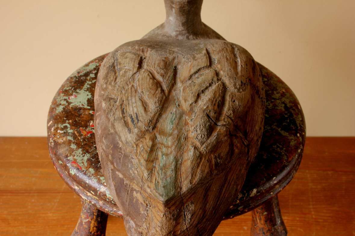 Antique French Wood Decoy Duck. Folk Art Rustic Decorative Water Bird. photo Home Decor