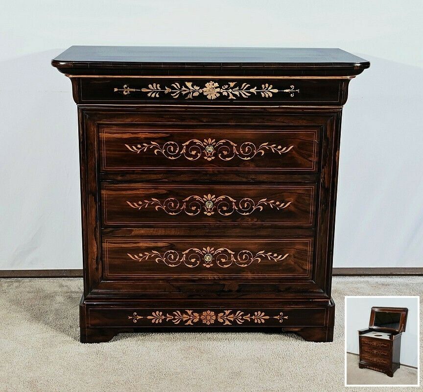 Small Commode Marquetry, Charles X Period – Early 19th Century