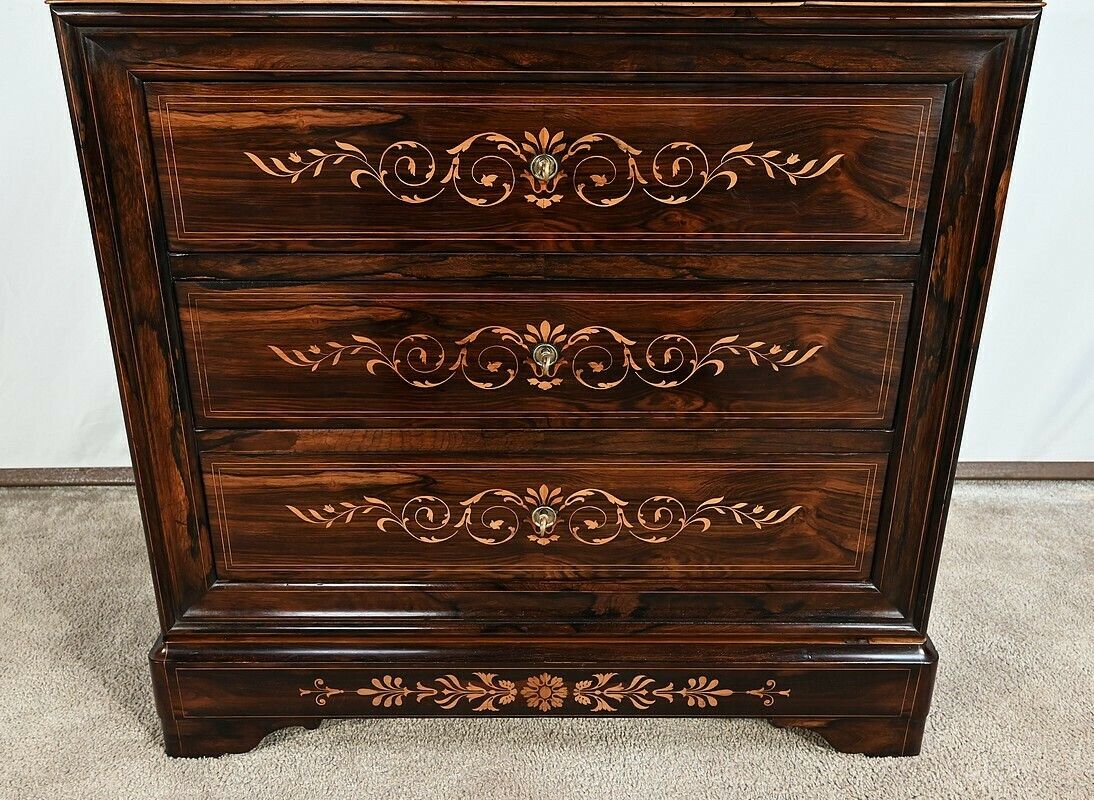 photo vinterior Small Commode Marquetry, Charles X Period – Early 19th Century