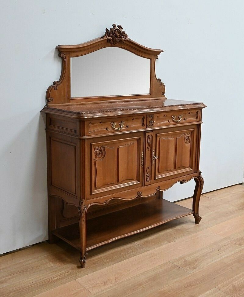 Walnut Serving Buffet, Louis XV Style – Early 20th Century