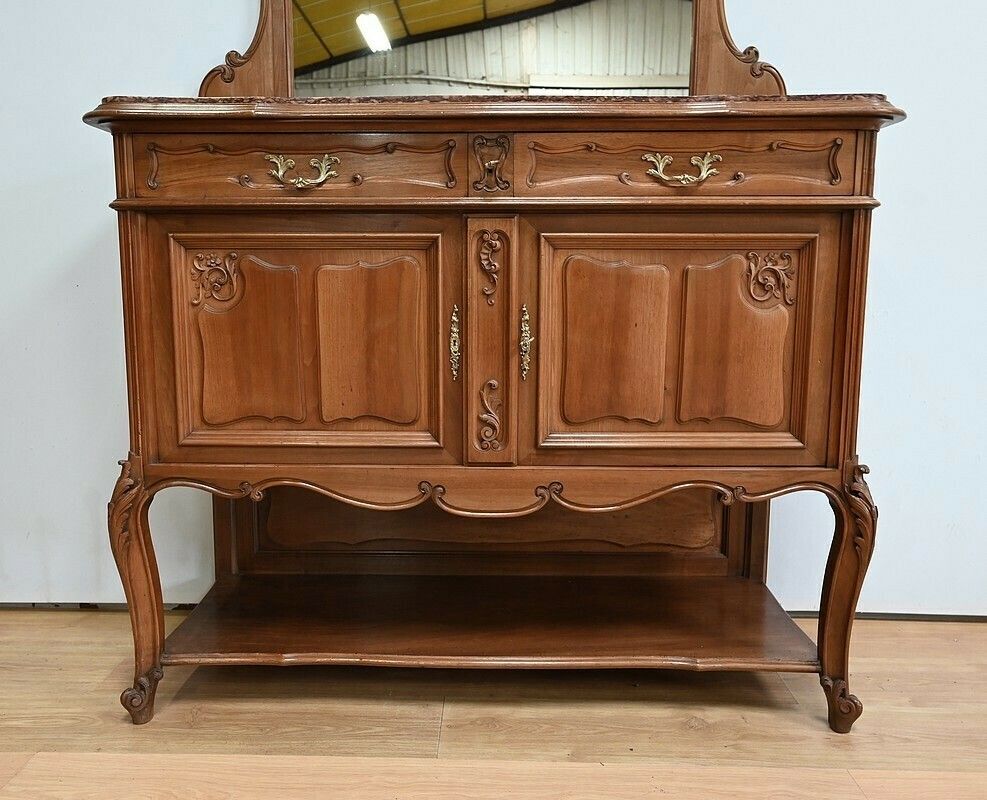 photo vinterior Walnut Serving Buffet, Louis XV Style – Early 20th Century